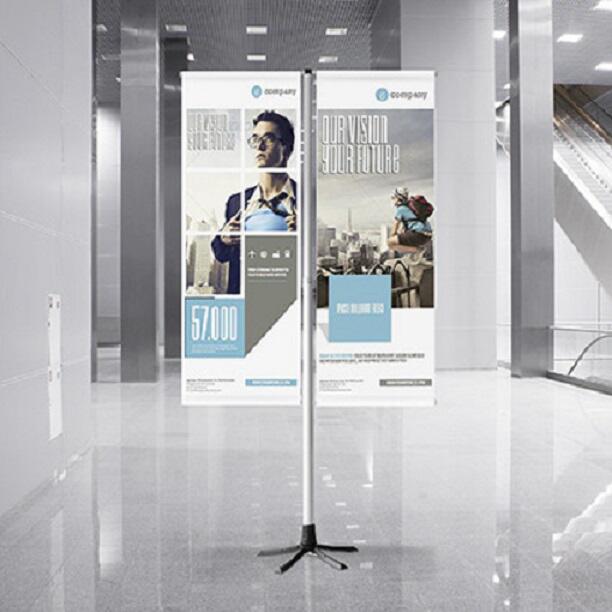 Fahnenständer 'TEMPAFLAG DOUBLE', mobil und höhenverstellbar für 2 Flaggen