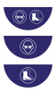 Boden-Sicherheitskennzeichen -Gebotsschild- aus PVC, selbstklebend, Rutschkl. R10, Halbkreis