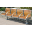 Sitzbank -Freelax- mit Rückenlehne, aus Stahl, Sitz- und Rückenfläche aus Robinien-Holz