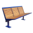 Sitzbank -Level- mit Rückenlehne, Stahl, Sitz- und Rückenfläche aus Robinien-Holz, zum Aufdübeln