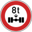 Verkehrszeichen 263 StVO, Verbot für Fahrzeuge über ... Achslast