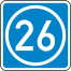 Verkehrszeichen 406-50 StVO, Knotenpunkt der Autobahnen, ein- oder zweistellige Nummer
