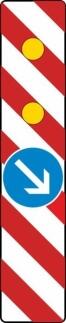 Modellbeispiel: VZ Nr. 605-24 (Warnlichtbake, rechtsweisend, vorgeschriebene Vorbeifahrt rechts)