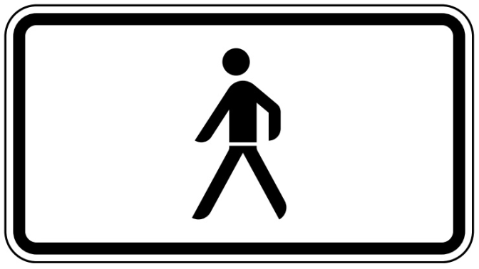 Verkehrszeichen 1010-53 StVO, Nur Fußgänger