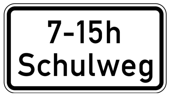 Verkehrszeichen 1040-36 StVO, Schulweg i.V.m. zeitlicher Begrenzung (zu Z 101 oder 274)