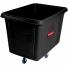 Modellbeispiel: Abfallcontainer -Cube Truck- Rubbermaid, 600 Liter, schwarz, mit je 2 Lenk- und