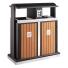 Abfallbehälter ′Recycling Wood′, 78 oder 100 Liter aus Stahl, feuerfest, wahlweise mit Ascher -