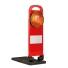 Modellbeispiel: Klappbake -Flashmax- mit rotem Panel und gelber LED-Blinkleuchte (Art. 37576)