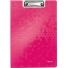 Leitz Klemmbrettmappe WOW DIN A4, pink oder blau, mit Einstecktasche, laminierte Oberfläche