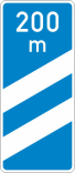 Verkehrszeichen 450-51 StVO, Ankündigungsbake, zweistreifig