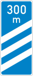 Verkehrszeichen 450-52 StVO, Ankündigungsbake, dreistreifig