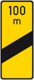 Verkehrszeichen 450-53 StVO, Ankündigungsbake, einstreifig, gelb