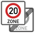 Verkehrszeichen 274.1-41 StVO, Tempo 20-Zone, doppelseitig