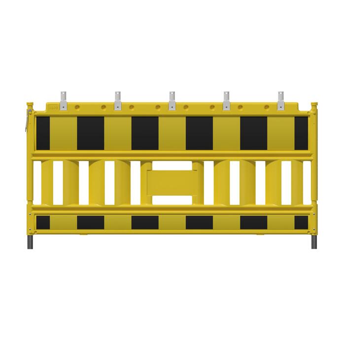 Schrankenzaun 'Euro2', Länge 2150 mm, wahlweise mit schwarz-gelber oder rot-weißer Folie