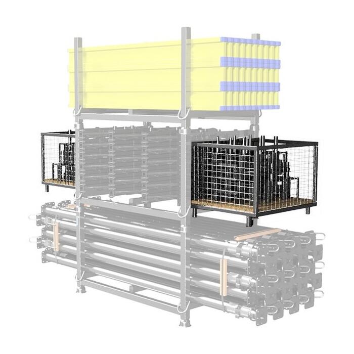 Korb zur Lagerung von Köpfen von Schalungsstützen, passend zur Stapelpalette für Schalungsstützen