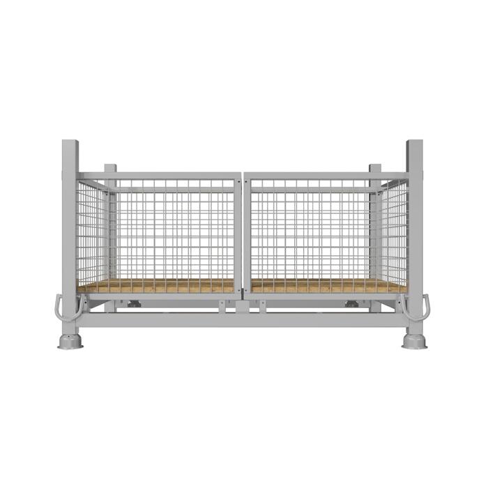 Modellbeispiel: zeigt 2x Korb zur Lagerung von K&ouml;pfen von Schalungsst&uuml;tzen, eingesetzt (Palette