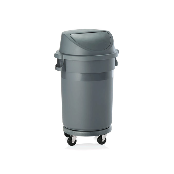 Abfallbehälter -WSA6- 80 oder 120 Liter aus PP, mit Transporttrolley und Schwingdeckel
