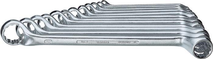 Doppelringschlüsselsatz 8-tlg. SW 6-22mm oder 12-tlg. SW 6-32mm, tief gekröpft, GEDORE, CV-Stahl