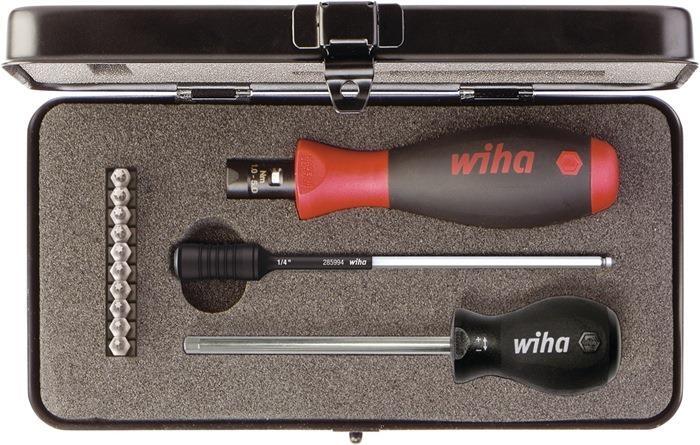 WIHA Drehmomentschraubendrehersatz 2852 S10 13-tlg. 1-5 Nm, einstellbar, Torx, PH, PZD, 6-Kant