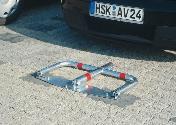 Sperrbügel, Höhe 500 mm, silber, rote Reflexstreifen, Ø 60 mm, mit PZ URBANUS