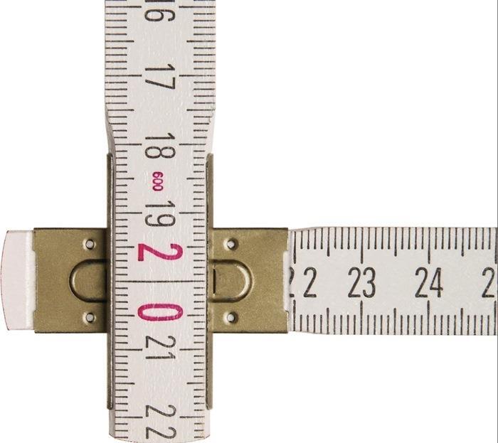 STABILA Gliedermaßstab 1607, 2m, Buchenholz, weiß, EG III, witterungsbeständig, große Ziffern