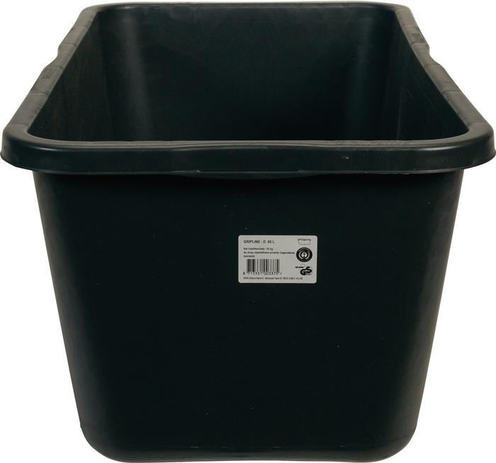 Mörtelkasten GRIPLINE-D 65l oder 90l schwarz, Kunststoff, 4 Griffe, L-Skala, BERDAL