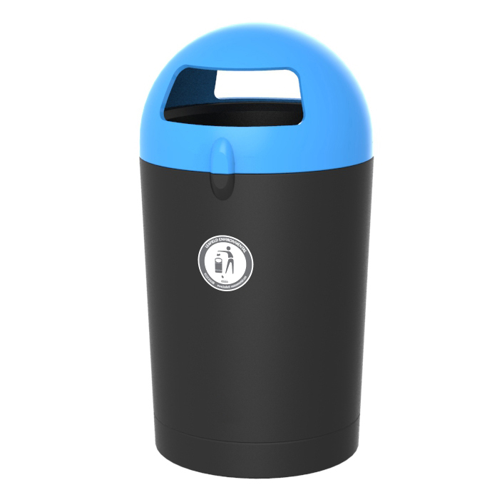 Modellbeispiel: Abfallbehälter -Metro Dome- schwarz / blau (Art. 37702)