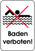 Hinweisschild, Baden verboten!, 400 x 600 mm