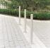 Absperrpfosten ′Bollard′ ø 76 mm aus Edelstahl, zum Einbetonieren oder Aufdübeln, umlegbar -