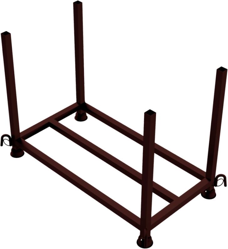 Stapelpalette für Fußplatten, 1,30 x 0,63 x 0,90 m, lackiert oder verzinkt, wahlw. mit Kranhaken o. 