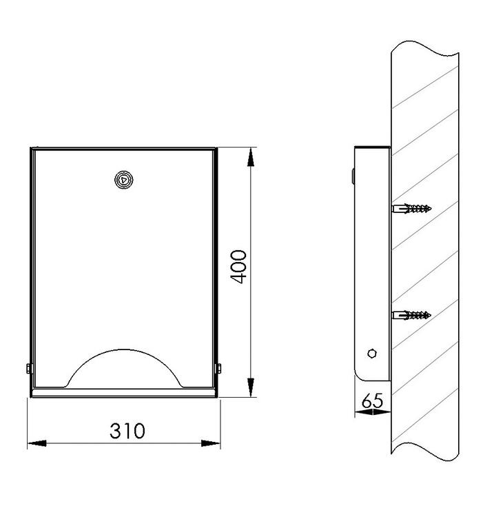 Tütenspender 'State Trenton Flat' für Hundekotentsorgung, aus Stahl