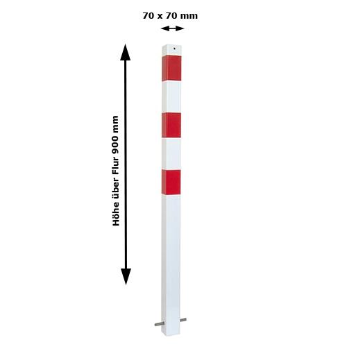 Technische Ansicht: Absperrpfosten -Bollard- ortsfest zum Einbetonieren, beschichtet (Art. 470b)