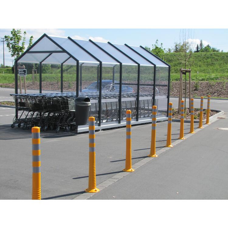 Absperrpfosten 'Elasto Gelb' Ø 80 mm, überfahrbar, retroreflektierend, 300, 450, 750 oder 1000 mm