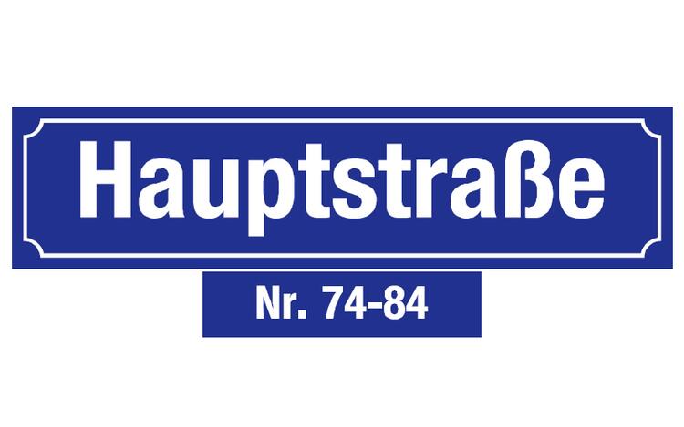 Legendenschild aus Aluminium, Höhe 60 mm