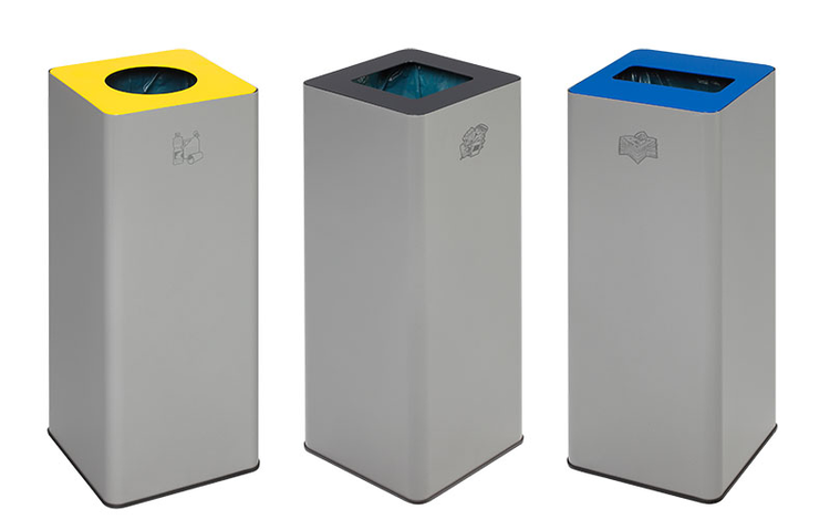 Abfallbehälter -Cubo Quinta- 81 Liter aus Stahl, für Restmüll, Wertstoffe oder Papier