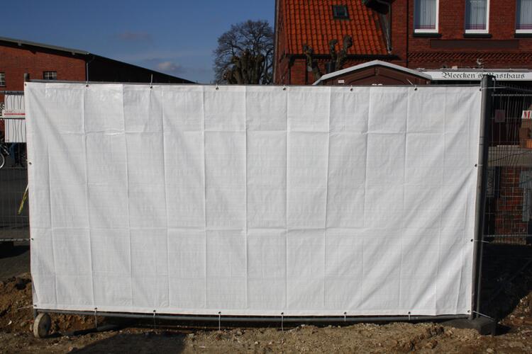 Sichtschutzplane für Bauzäune mit Aluminium-Ösen, versch. Farben, 1,75 x 3,40 m