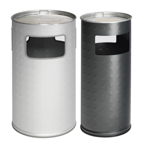 Abfallbehälter -Cubo Tito- 17, 37 oder 69 Liter aus Aluminium (eloxiert), mit Ascher