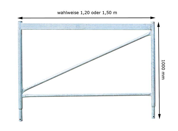 Aufsatzteil für Universal- und Kurbelgerüstböcke, Höhe 1000 mm