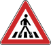 Verkehrszeichen 101-21 StVO, Fußgängerüberweg, Aufstellung links