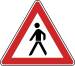 Verkehrszeichen 133-10 StVO, Fußgänger (Aufstellung rechts)