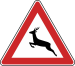 Verkehrszeichen 142-10 StVO, Wildwechsel (Aufstellung rechts)