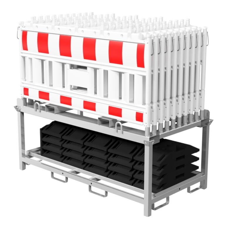 20 Schrankenzäune ′NOX light′, 21 Fußplatten, Lager-/Transporttraverse, Folie RA1 oder RA2, mit oder