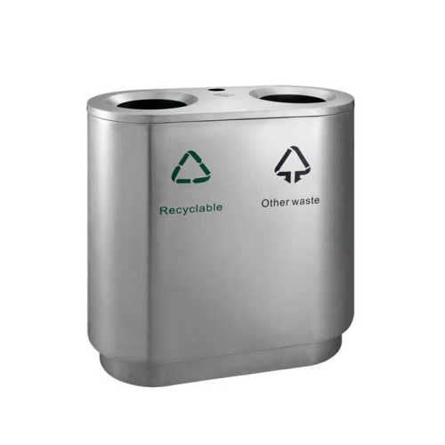 Abfallbehälter -P-Bins 121- 82 Liter aus Edelstahl, ideal zur Abfalltrennung, mit Ascher