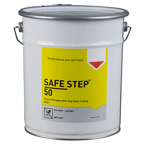 Antirutsch-Bodenbeschichtung -SAFE STEP 50-, 5 Liter, für den Einsatz auf großen Flächen, grau