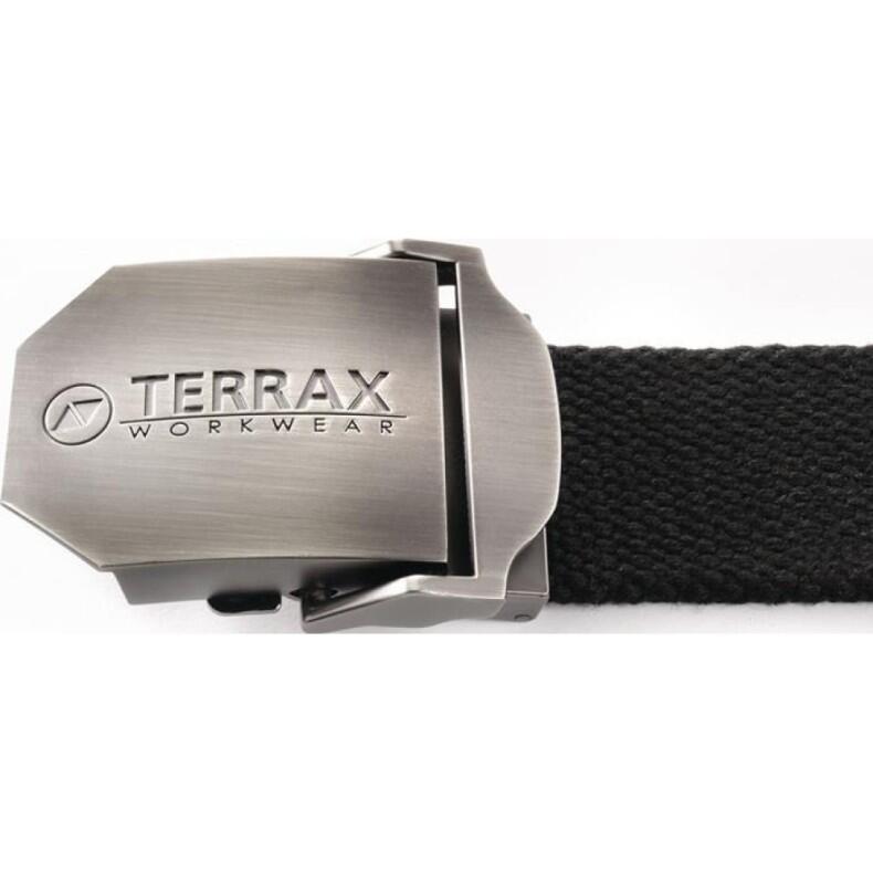 TERRAX Gürtel 140cm schwarz, justierbare Länge, individuell kürzbar, Koppelschnalle aus Metall