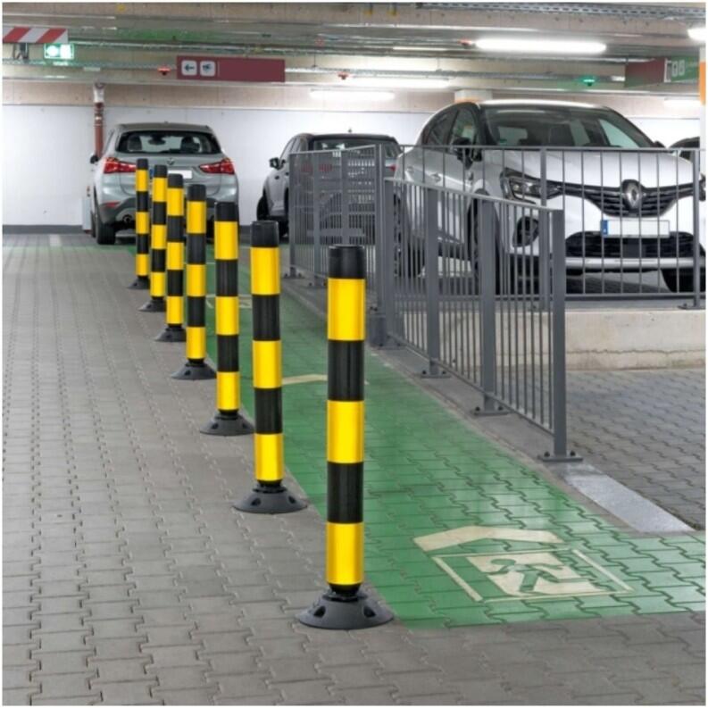 Leitzylinder ′FlexCone′ aus PE, ø 100 mm, selbstaufrichtend und vollreflektierend, schwarz-gelb -