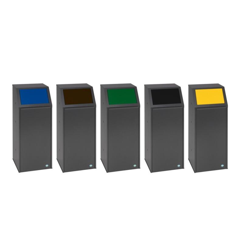 Abfallbehälter ′Cubo Roberto′ 69 Liter aus Stahl, wahlweise stationär oder fahrbar