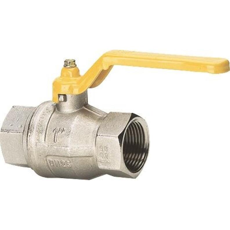 Kugelhahn TEGUMA 1/4, 3/8, 1/2, 3/4, 1 Zoll, DVGW, Gasabsperrarmaturen, PN 1, Messing, gelber Hebel