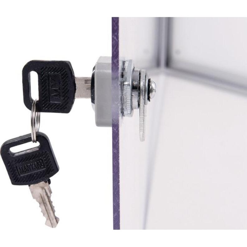 Schaukasten MAUL 1-8xA4, abgeschrägte Ecken, Aluminium, für Innenbereich, magnethaftend