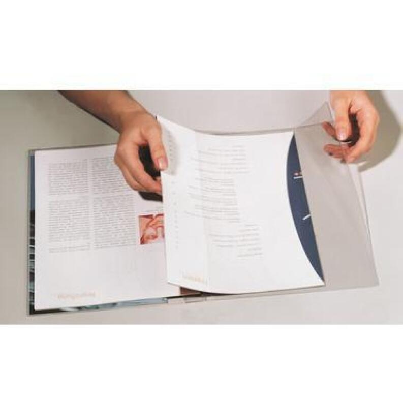 DURABLE Schnellhefter 251219 DIN A4, PVC transparent, Sichthefter mit Innentasche, 100 Blätter